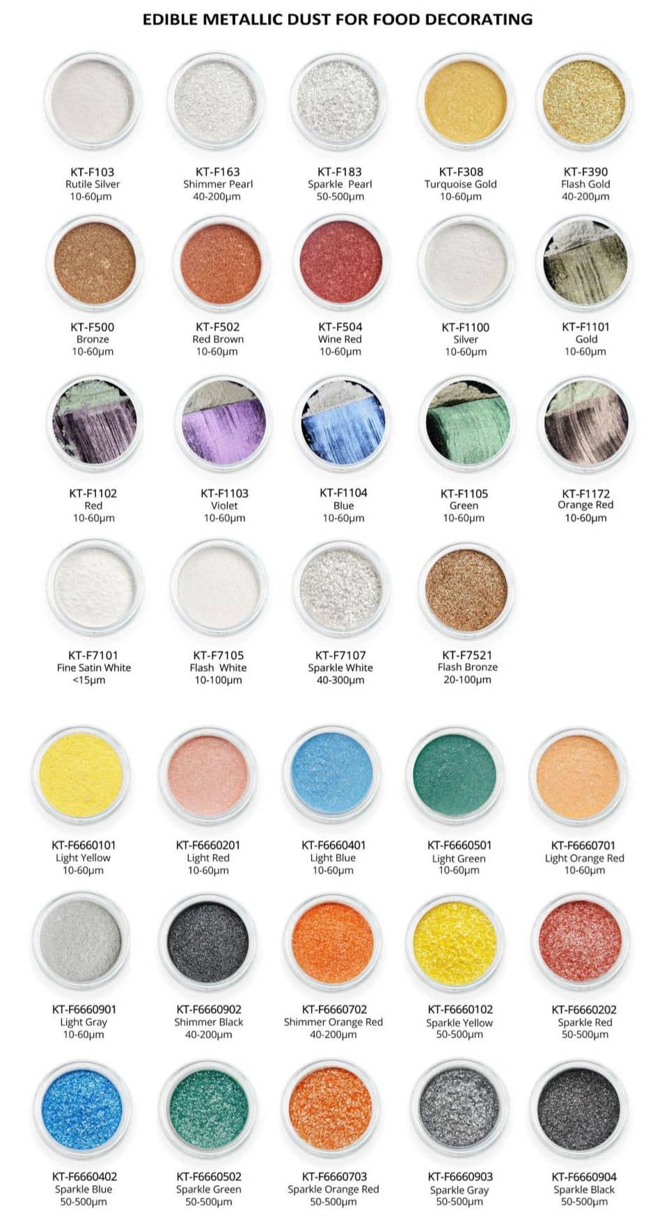 edible dusting powder for cakes
